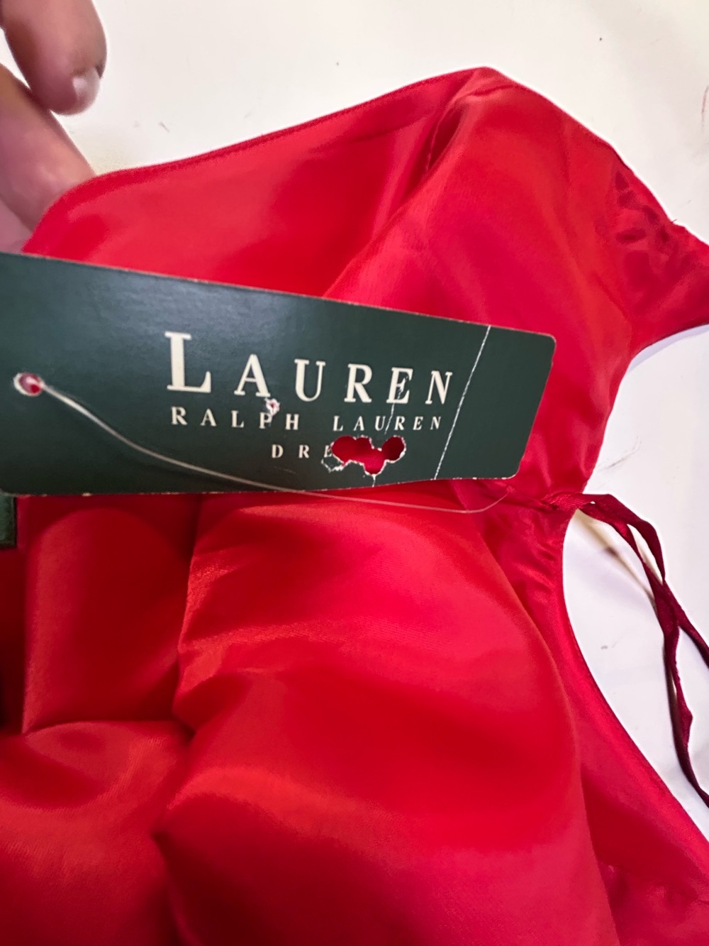 NWT Vintage Lauren Ralph Lauren Red Silk Formal Evening Gown Prom Dress Size 8 - Picture 10 of 16
